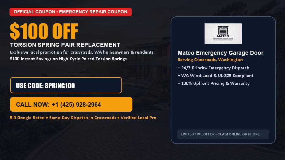 Mateo Emergency Garage Door $100 OFF Dual Torsion Spring Replacement